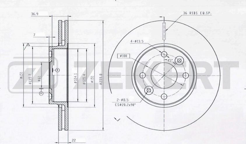 Zekkert BS-5231B - Əyləc Diski furqanavto.az