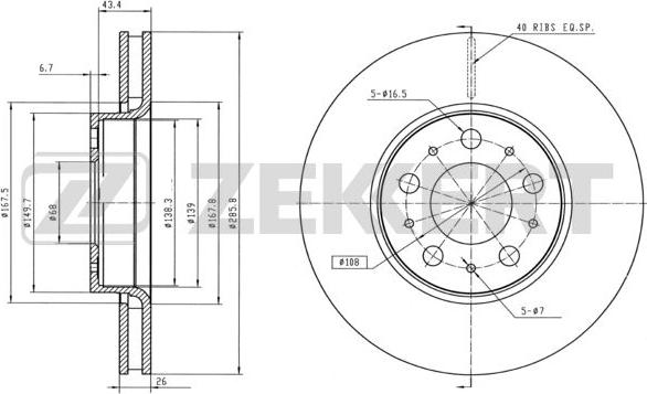 Zekkert BS-5270B - Əyləc Diski furqanavto.az