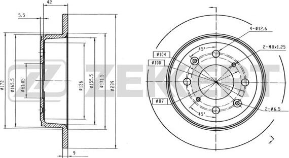 Zekkert BS-5754B - Əyləc Diski furqanavto.az