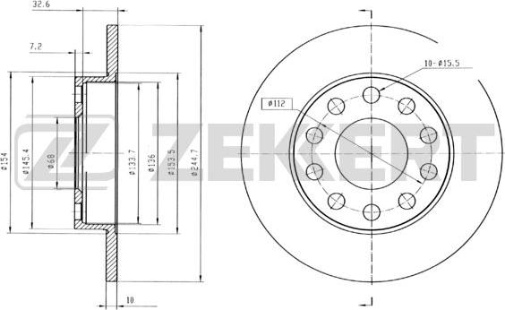 Zekkert BS-5780B - Əyləc Diski furqanavto.az