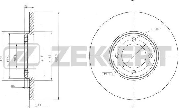 Zekkert BS-6565 - Əyləc Diski furqanavto.az