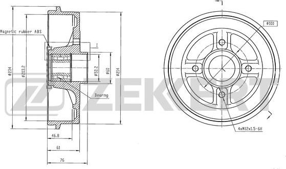 Zekkert BS-6612 - Əyləc barabanı furqanavto.az