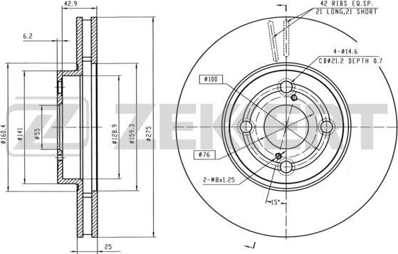 Zekkert BS-6057 - Əyləc Diski furqanavto.az