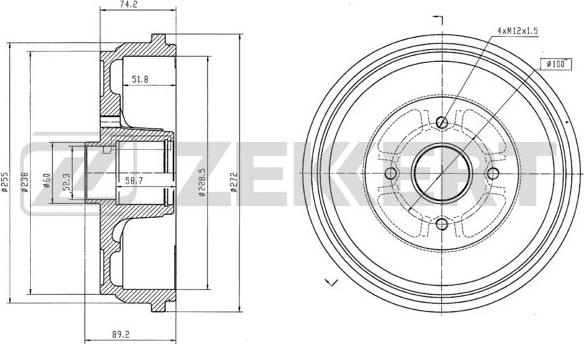 Zekkert BS-6035 - Əyləc barabanı furqanavto.az