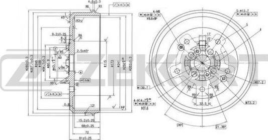 Zekkert BS-6112 - Əyləc barabanı furqanavto.az