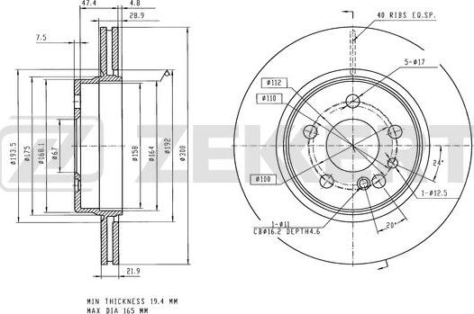 Zekkert BS-6138 - Əyləc Diski furqanavto.az