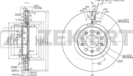 Zekkert BS-6176 - Əyləc Diski furqanavto.az