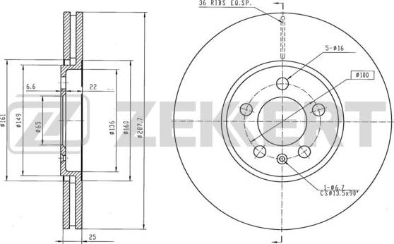 Zekkert BS-6178 - Əyləc Diski furqanavto.az