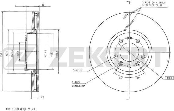 Zekkert BS-6292 - Əyləc Diski furqanavto.az