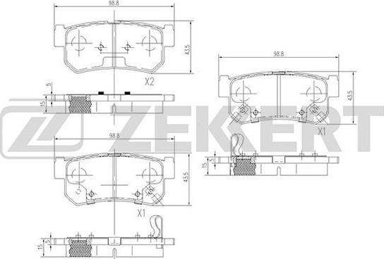 Zekkert BS-1496 - Əyləc altlığı dəsti, əyləc diski furqanavto.az