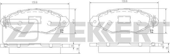 Zekkert BS-1443 - Əyləc altlığı dəsti, əyləc diski furqanavto.az