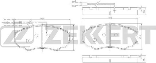 Zekkert BS-1460 - Əyləc altlığı dəsti, əyləc diski furqanavto.az