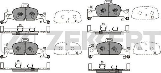 Zekkert BS-1421 - Əyləc altlığı dəsti, əyləc diski furqanavto.az