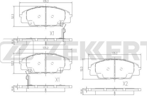 Zekkert BS-1505 - Əyləc altlığı dəsti, əyləc diski furqanavto.az