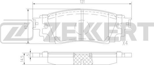 Zekkert BS-1525 - Əyləc altlığı dəsti, əyləc diski furqanavto.az