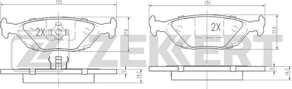 Zekkert BS-1050 - Əyləc altlığı dəsti, əyləc diski furqanavto.az