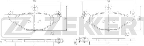 Zekkert BS-1058 - Əyləc altlığı dəsti, əyləc diski furqanavto.az