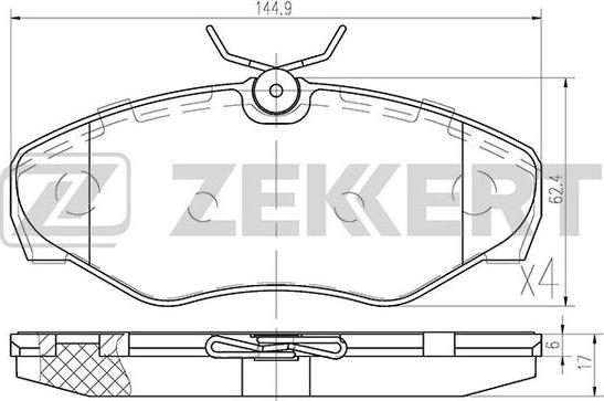 Zekkert BS-1007 - Əyləc altlığı dəsti, əyləc diski furqanavto.az