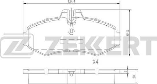 Zekkert BS-1015 - Əyləc altlığı dəsti, əyləc diski furqanavto.az