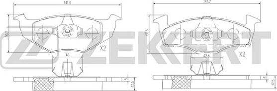 Zekkert BS-1011 - Əyləc altlığı dəsti, əyləc diski furqanavto.az