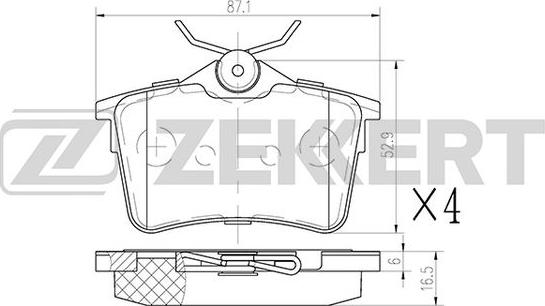 Zekkert BS-1012 - Əyləc altlığı dəsti, əyləc diski furqanavto.az