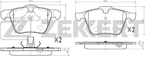 Zekkert BS-1031 - Əyləc altlığı dəsti, əyləc diski furqanavto.az