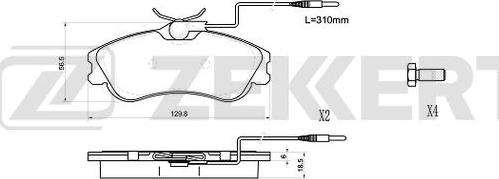 Zekkert BS-1070 - Əyləc altlığı dəsti, əyləc diski furqanavto.az