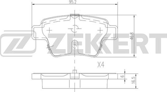 Zekkert BS-1144 - Əyləc altlığı dəsti, əyləc diski furqanavto.az