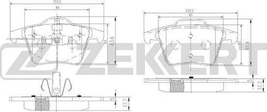 Zekkert BS-1143 - Əyləc altlığı dəsti, əyləc diski furqanavto.az