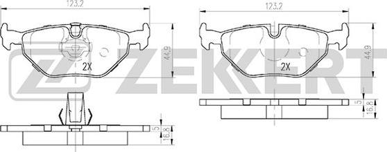 Zekkert BS-1155 - Əyləc altlığı dəsti, əyləc diski furqanavto.az