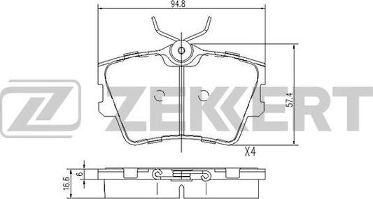 Zekkert BS-1156 - Əyləc altlığı dəsti, əyləc diski furqanavto.az