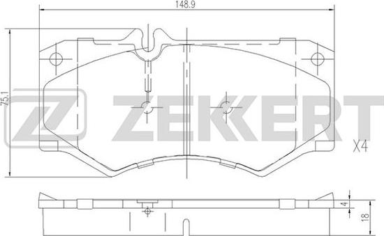 Zekkert BS-1151 - Əyləc altlığı dəsti, əyləc diski furqanavto.az