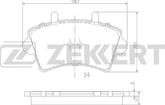 Zekkert BS-1161 - Əyləc altlığı dəsti, əyləc diski furqanavto.az