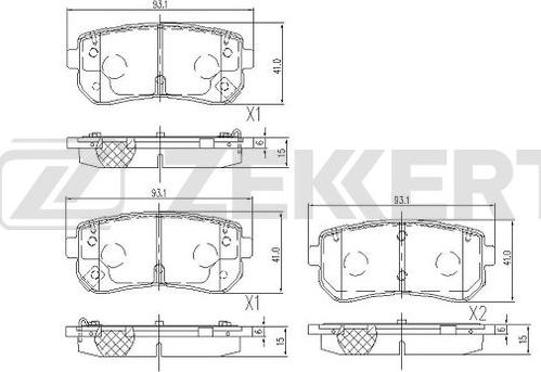 Zekkert BS-1105 - Əyləc altlığı dəsti, əyləc diski furqanavto.az