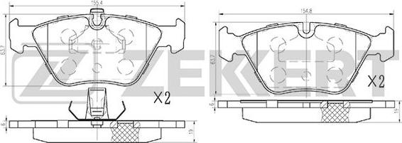 Zekkert BS-1102 - Əyləc altlığı dəsti, əyləc diski furqanavto.az