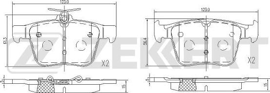 Zekkert BS-1114 - Əyləc altlığı dəsti, əyləc diski furqanavto.az