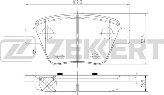 Zekkert BS-1185 - Əyləc altlığı dəsti, əyləc diski furqanavto.az