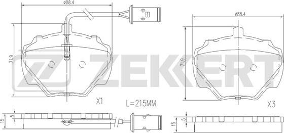 Zekkert BS-1830 - Əyləc altlığı dəsti, əyləc diski furqanavto.az