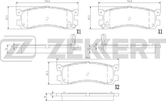 Zekkert BS-1391 - Əyləc altlığı dəsti, əyləc diski furqanavto.az