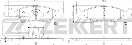 Zekkert BS-1392 - Əyləc altlığı dəsti, əyləc diski furqanavto.az