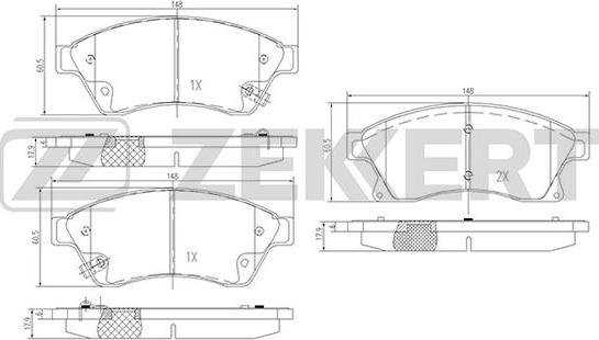 Zekkert BS-1301 - Əyləc altlığı dəsti, əyləc diski furqanavto.az