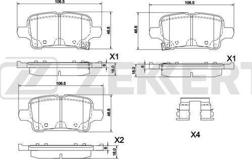 Zekkert BS-1303 - Əyləc altlığı dəsti, əyləc diski furqanavto.az