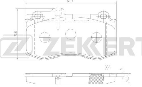 Zekkert BS-1317 - Əyləc altlığı dəsti, əyləc diski furqanavto.az