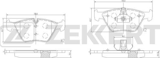 Zekkert BS-1370 - Əyləc altlığı dəsti, əyləc diski furqanavto.az