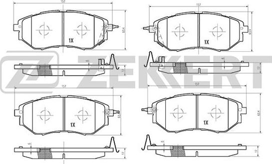 Zekkert BS-1241 - Əyləc altlığı dəsti, əyləc diski furqanavto.az