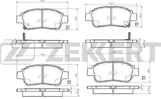 Zekkert BS-1266 - Əyləc altlığı dəsti, əyləc diski furqanavto.az