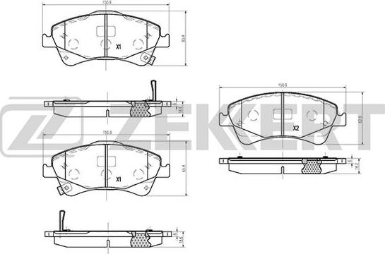 Zekkert BS-1263 - Əyləc altlığı dəsti, əyləc diski furqanavto.az