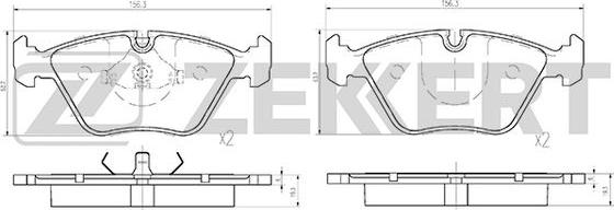 Zekkert BS-1210 - Əyləc altlığı dəsti, əyləc diski furqanavto.az