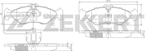 Zekkert BS-1280 - Əyləc altlığı dəsti, əyləc diski furqanavto.az