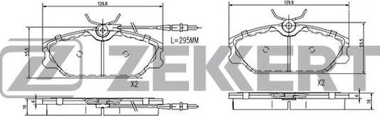 Zekkert BS-1281 - Əyləc altlığı dəsti, əyləc diski furqanavto.az